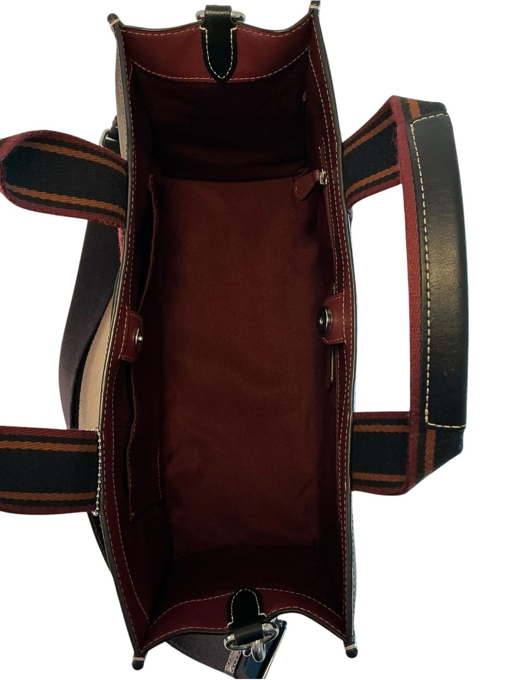 COACH SMITH Tote SN058 Brown, Black Signature COACH Logo MED Bag, Canvas Leather - Picture 9 of 15